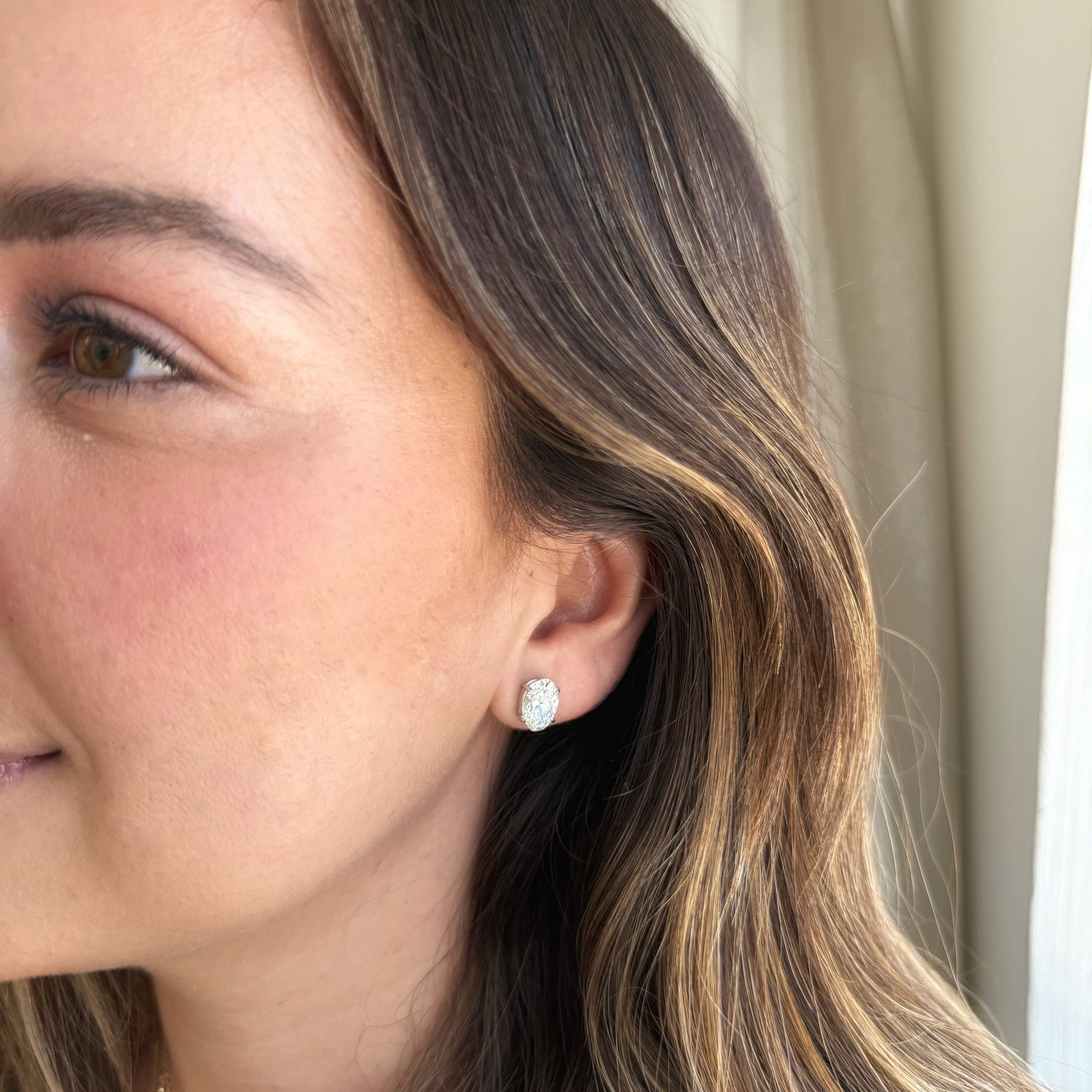 Oval Cut Lab Diamond Studs 4.0 ct.