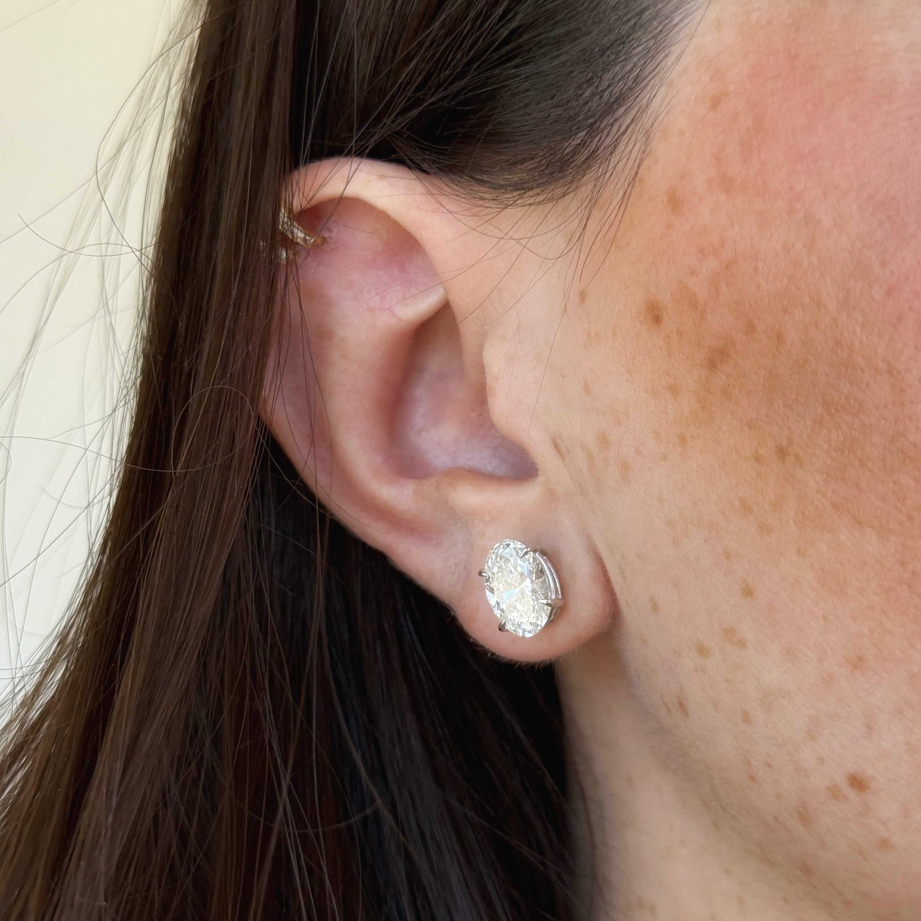 Oval Cut Lab Diamond Studs 4.0 ct.