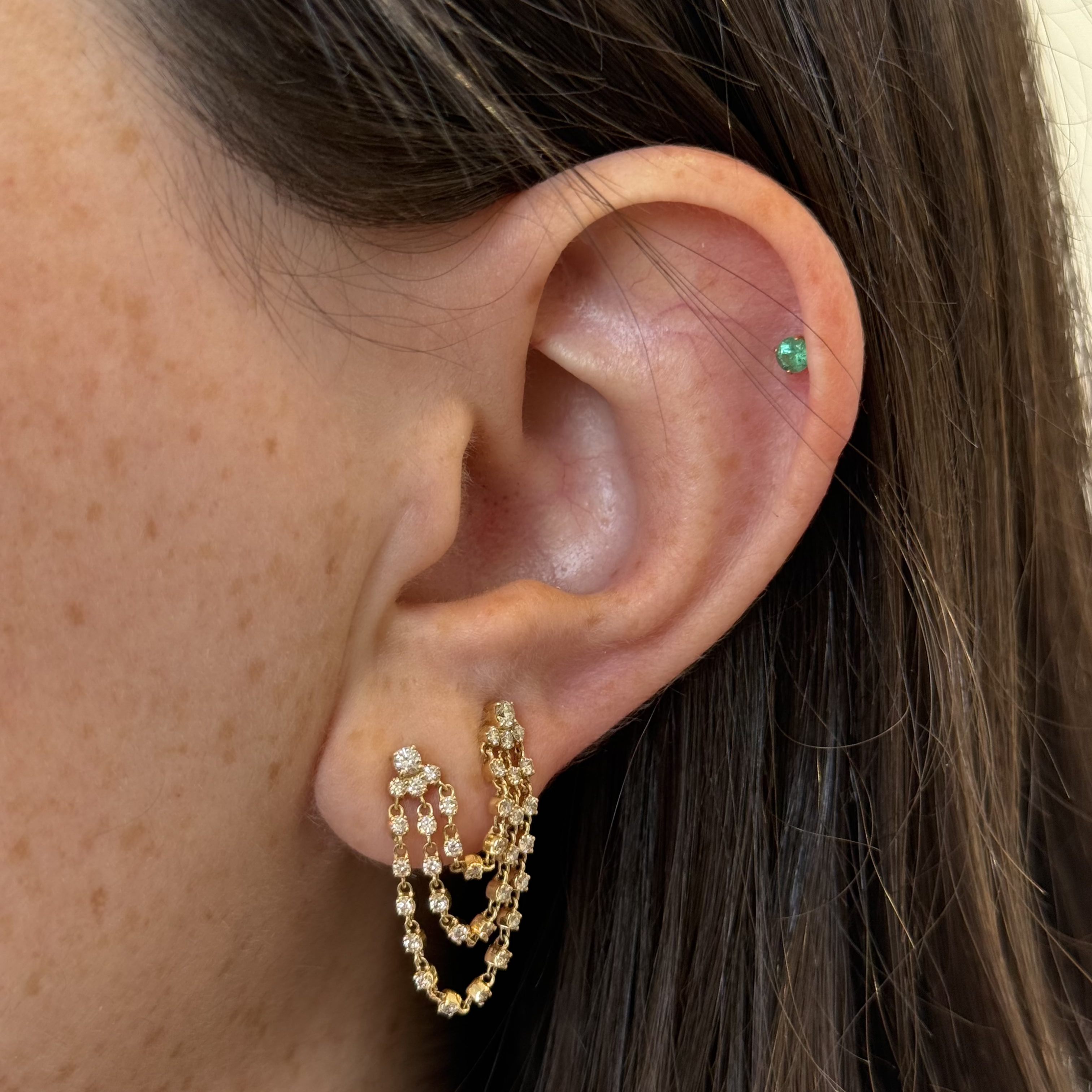Natalia Diamond Chain Piercing (One Earring)