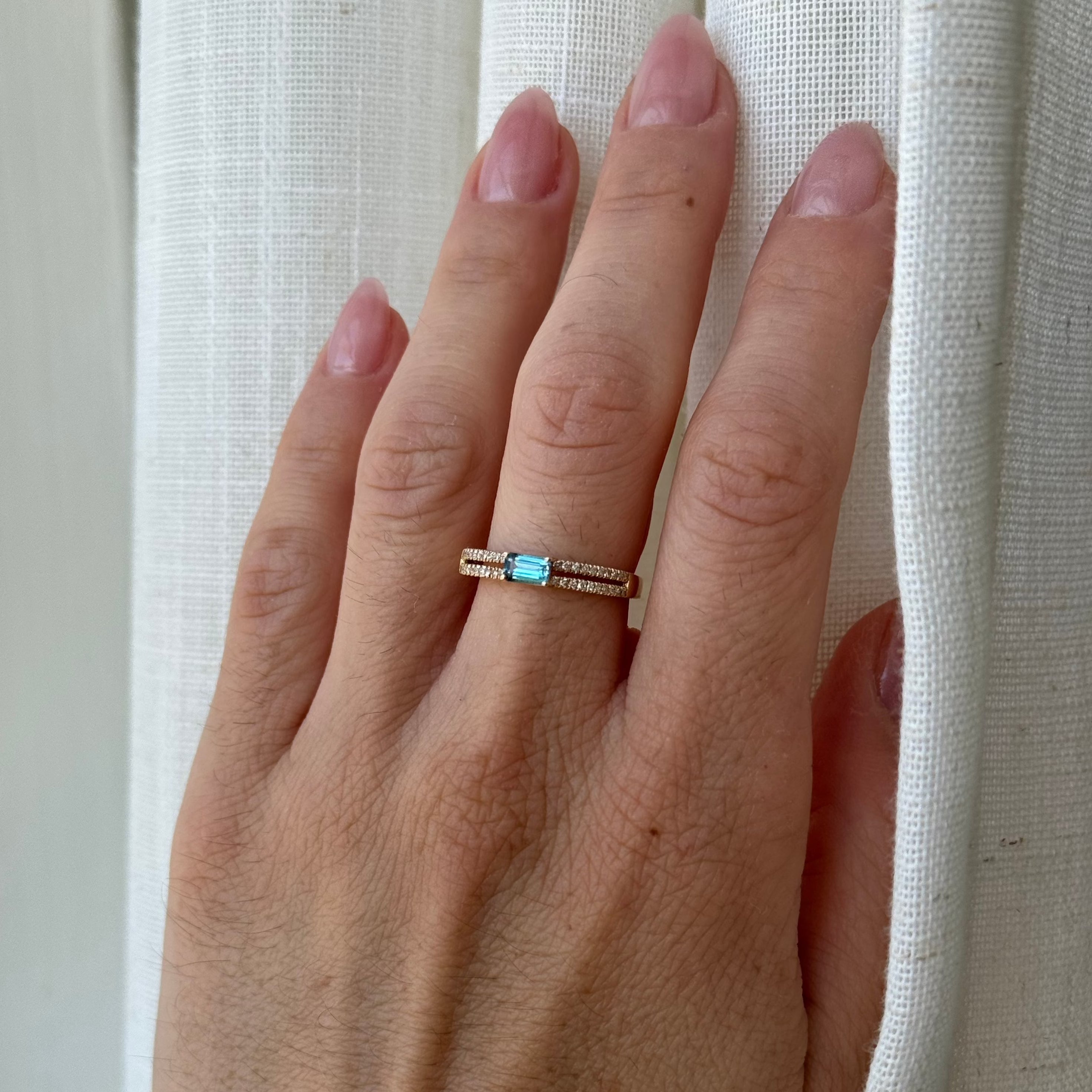 Alessia Blue Topaz Diamond Ring