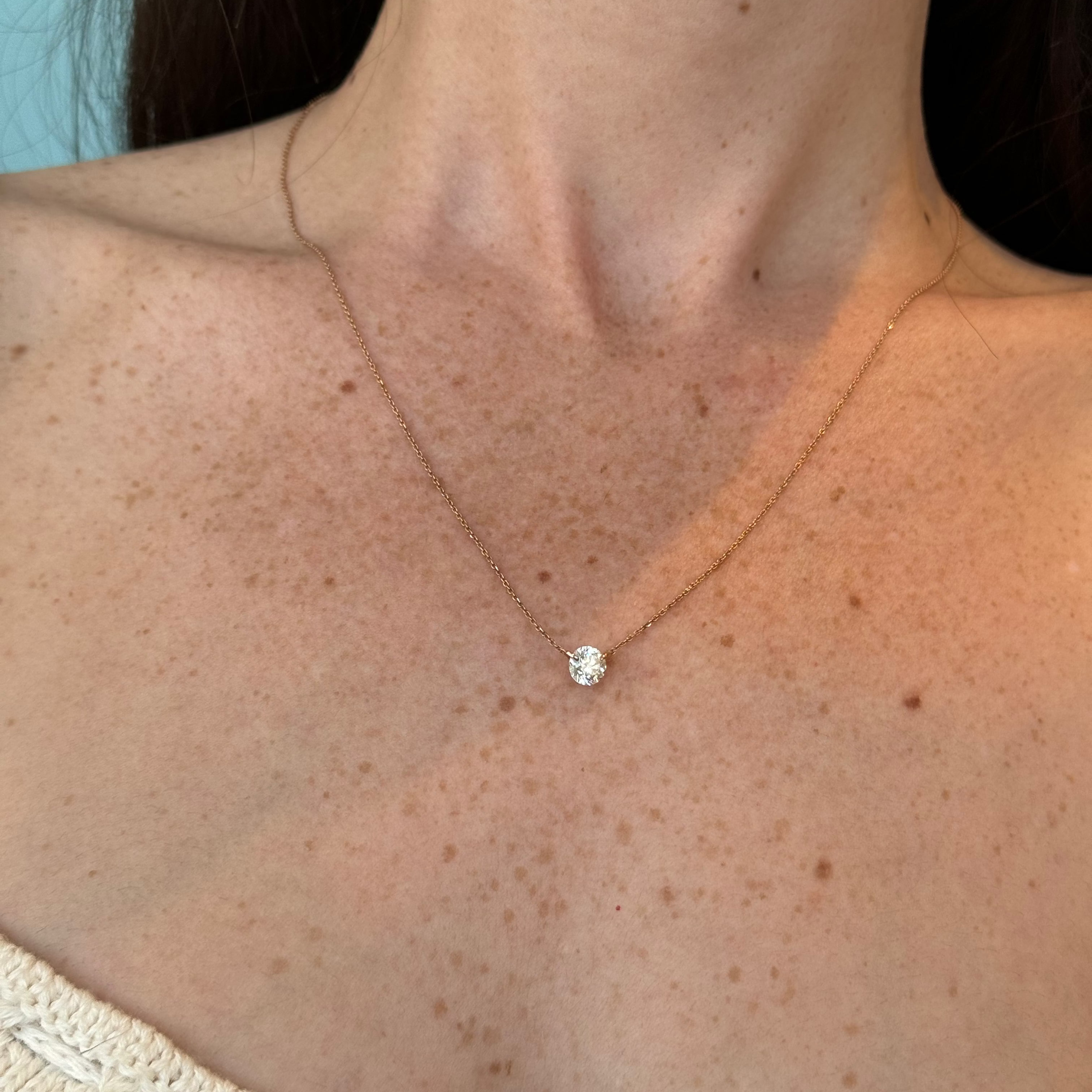 Blossom Solitaire Diamond Necklace 0.70 ct.