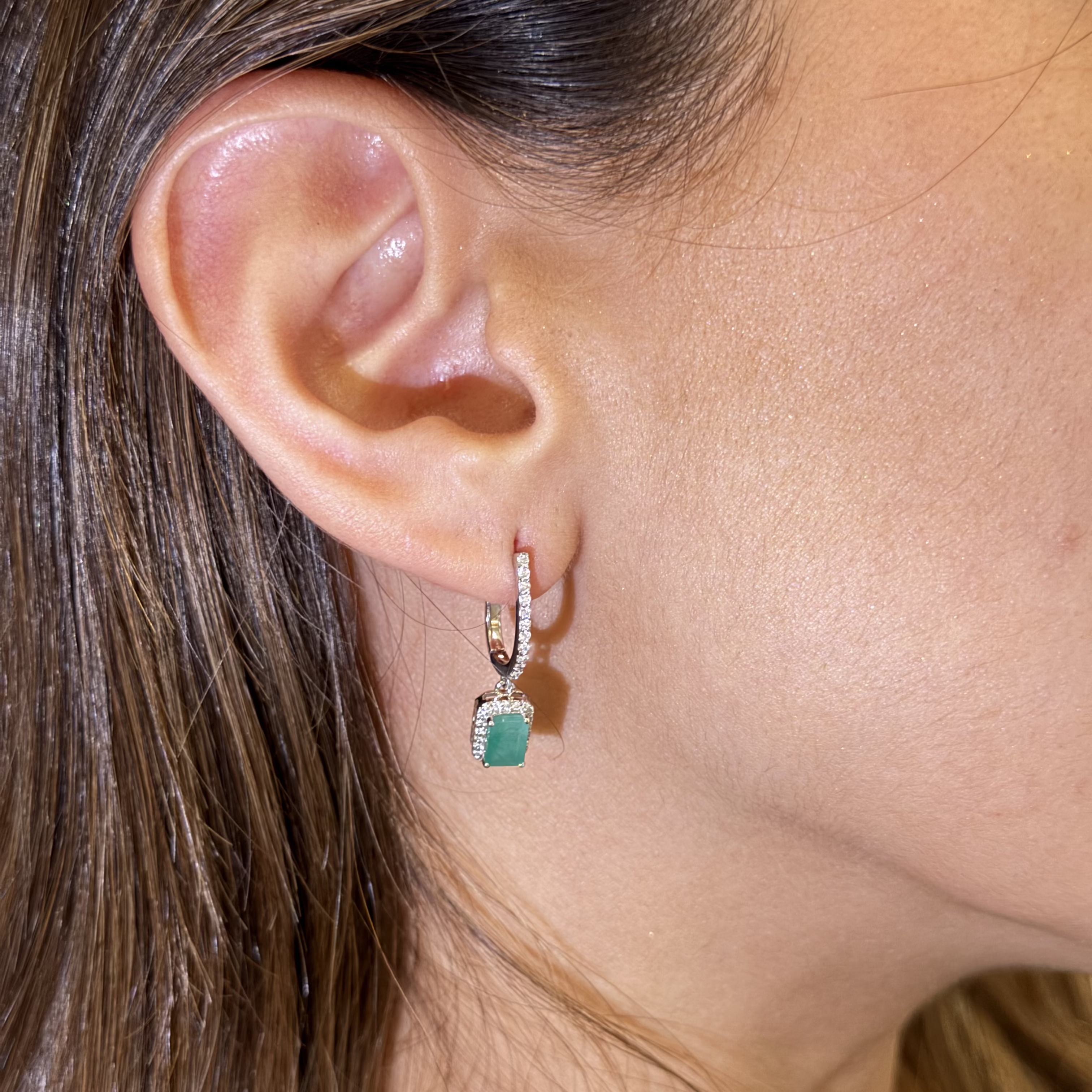 Carlota Emerald Diamond Earrings