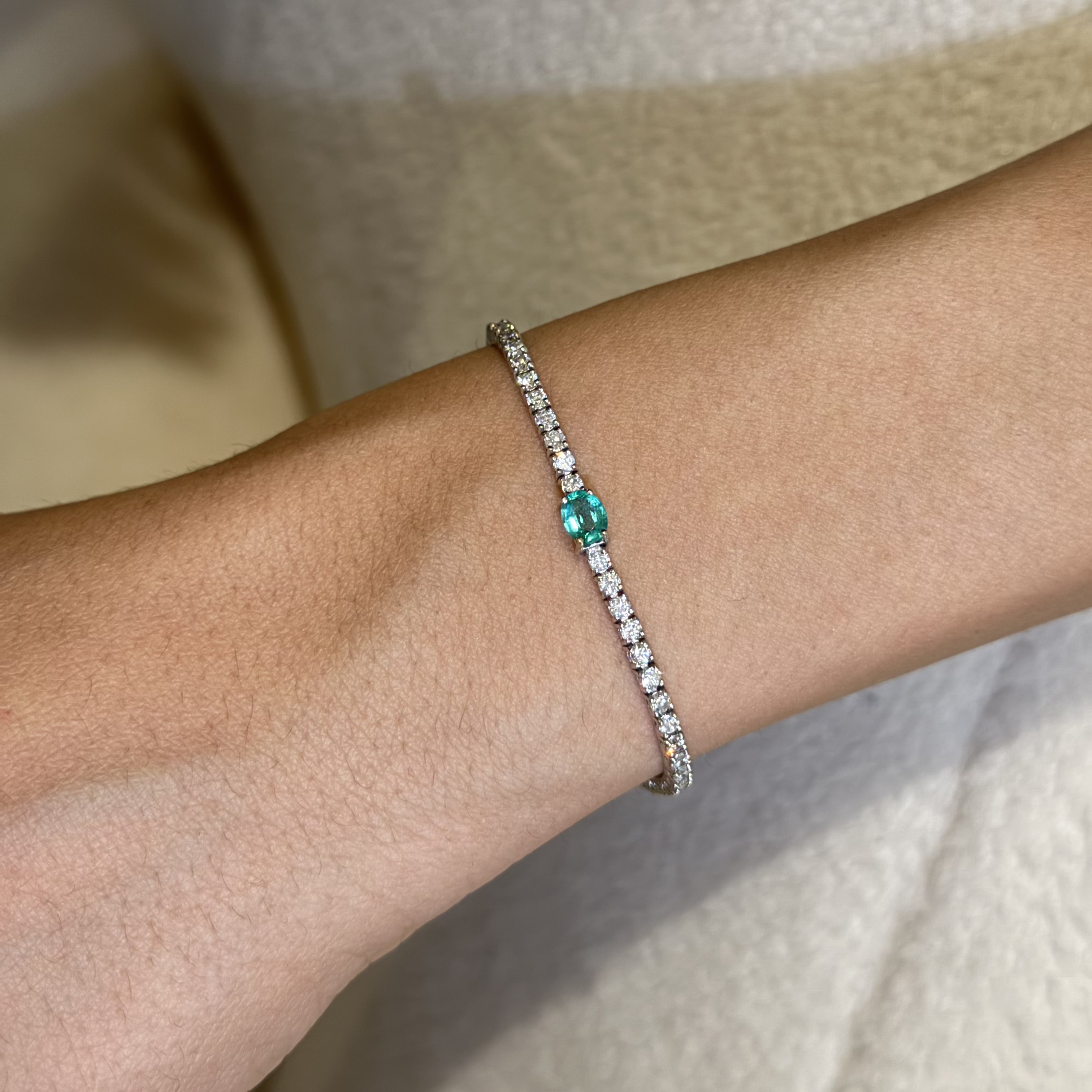 Sylvie Emerald Diamond Tennis Bracelet 3.0 ct