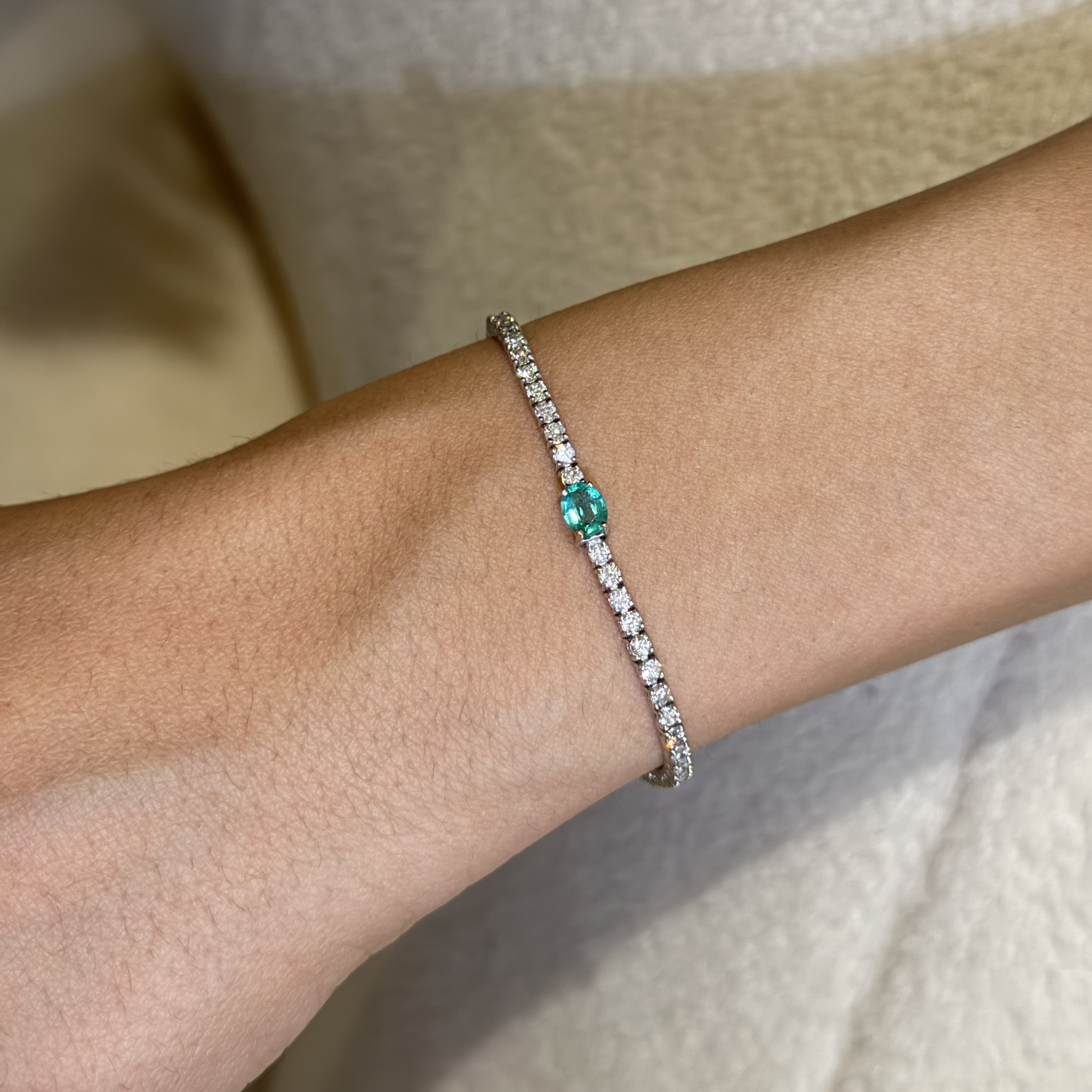 Sylvie Emerald Diamond Tennis Bracelet 3.0 ct