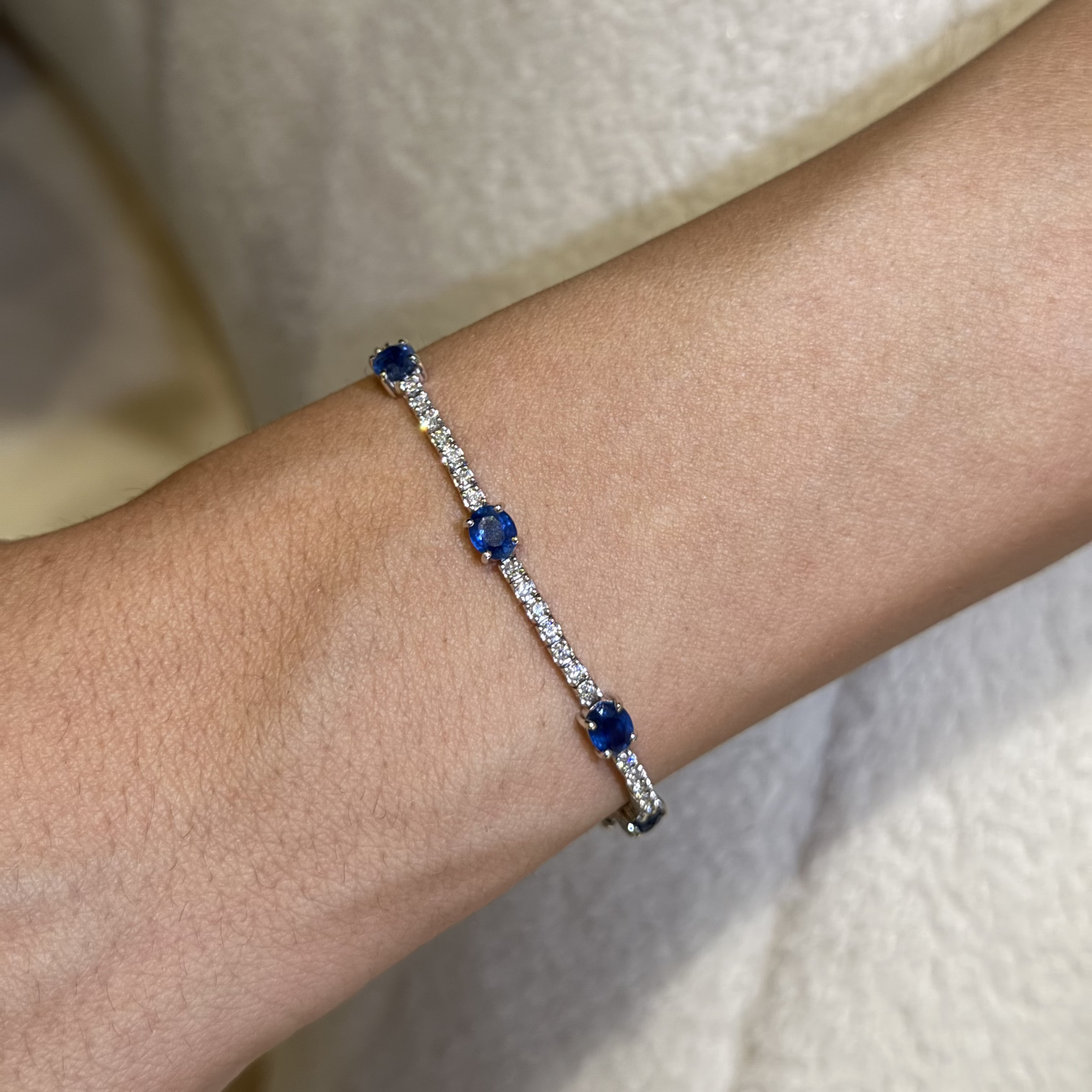 Nina Sapphire Diamond Tennis Bracelet 5.36 ct.
