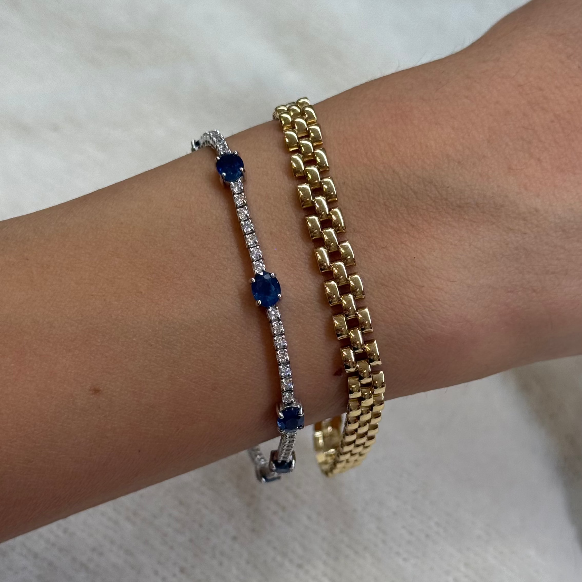 Nina Sapphire Diamond Tennis Bracelet 5.36 ct.