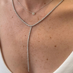 Cecil Half Diamond Lariat Tennis Necklace 1.50 ct.