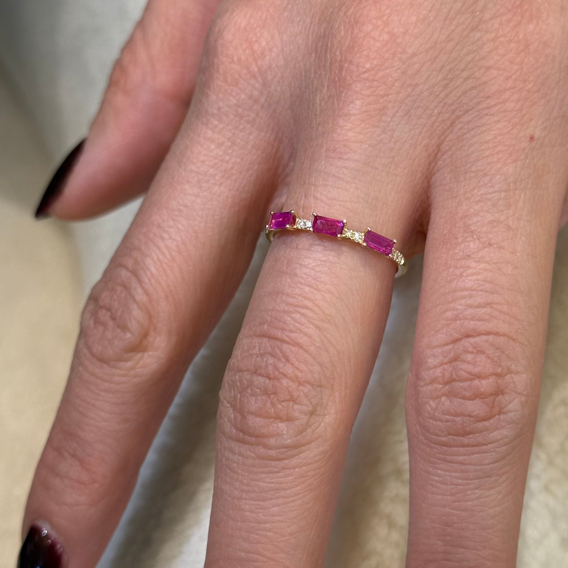 Cherry Ruby Diamond Ring