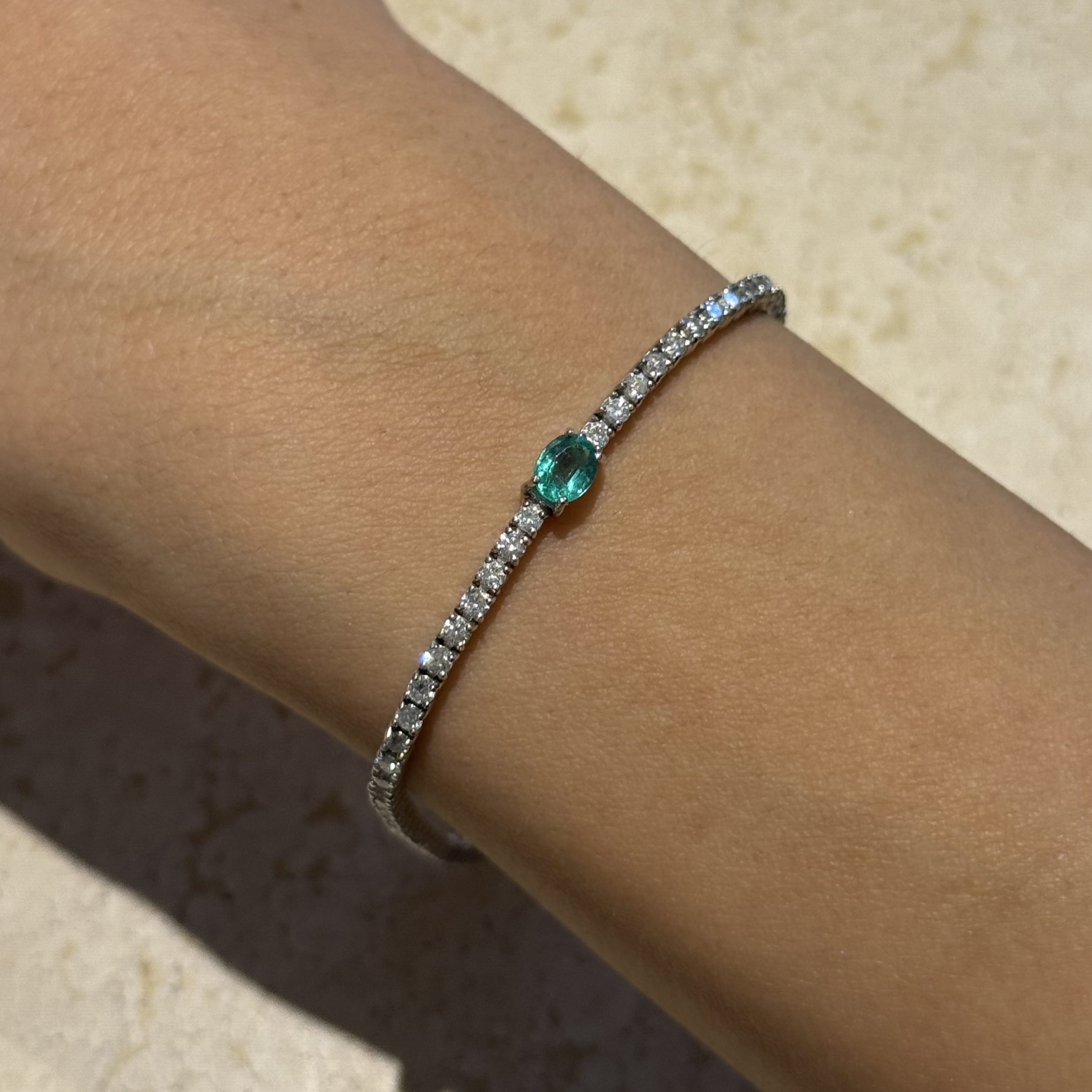 Sylvie Emerald Diamond Tennis Bracelet 3.0 ct