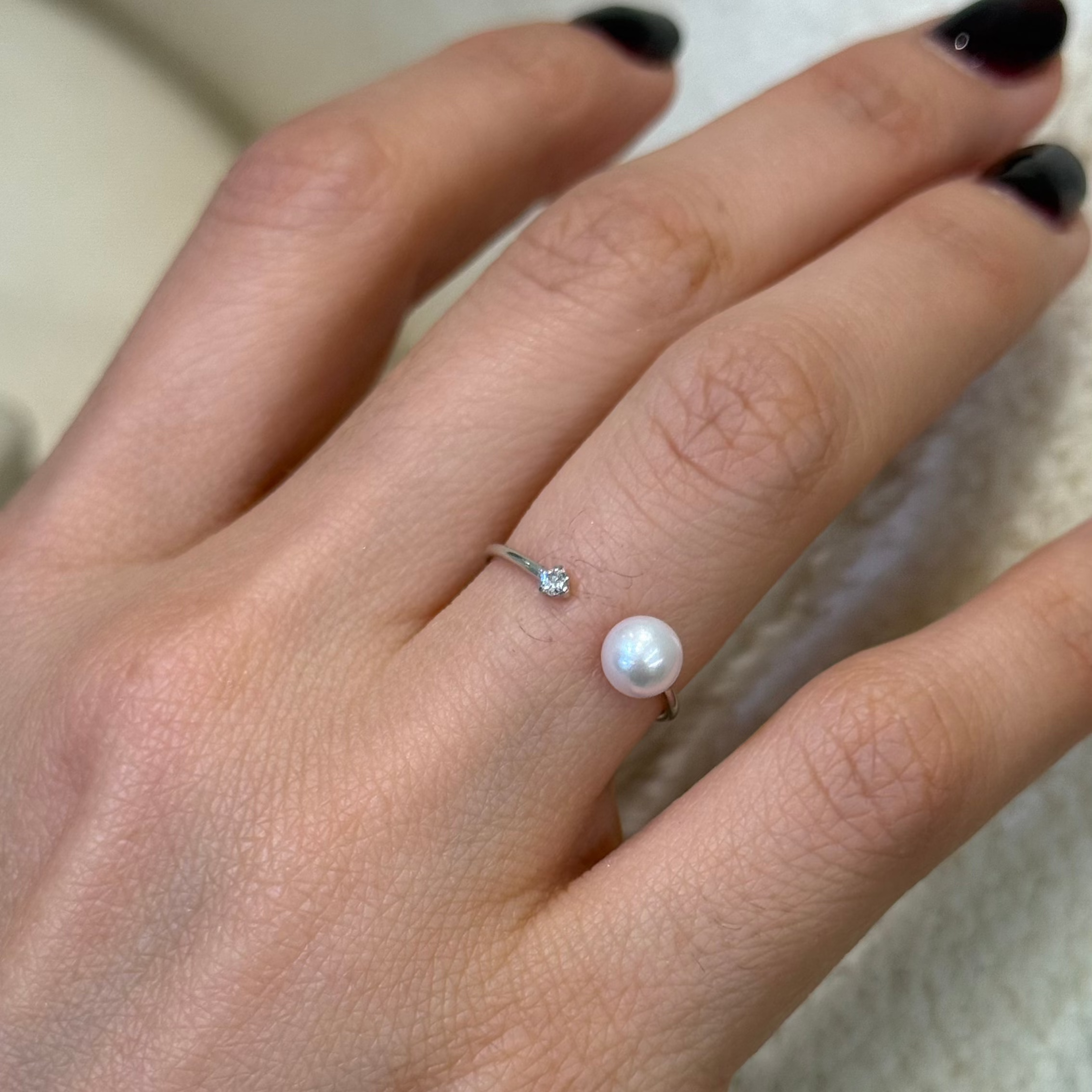 Grecia Pearl Diamond Ring