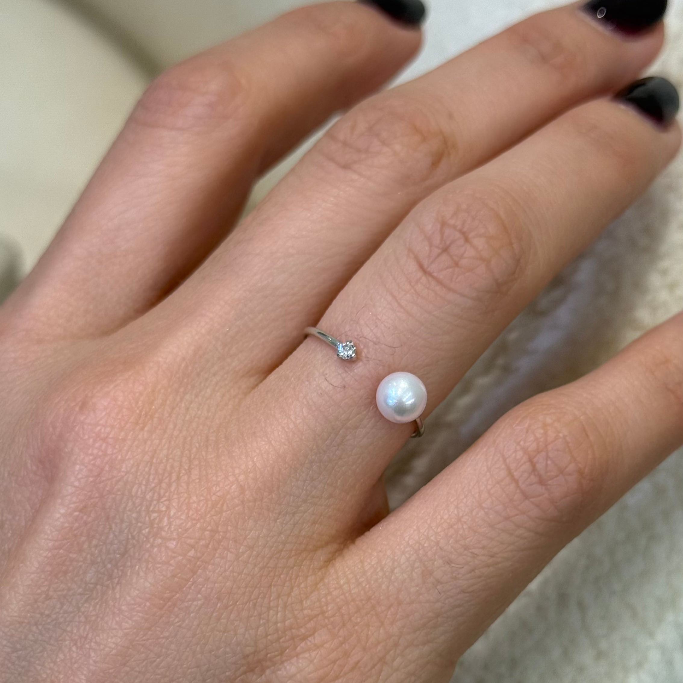 Grecia Pearl Diamond Ring