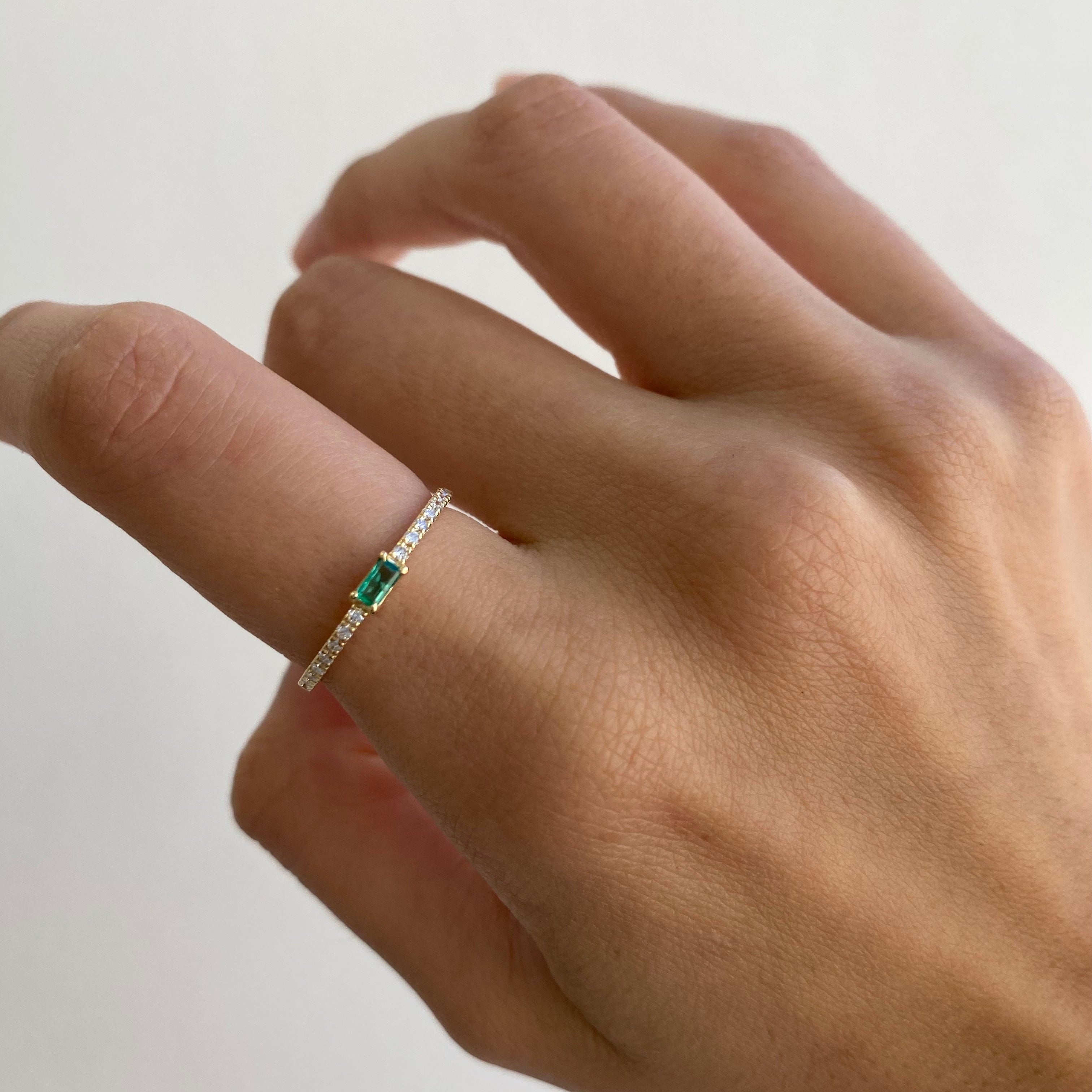 Rachel Emerald Diamond Ring