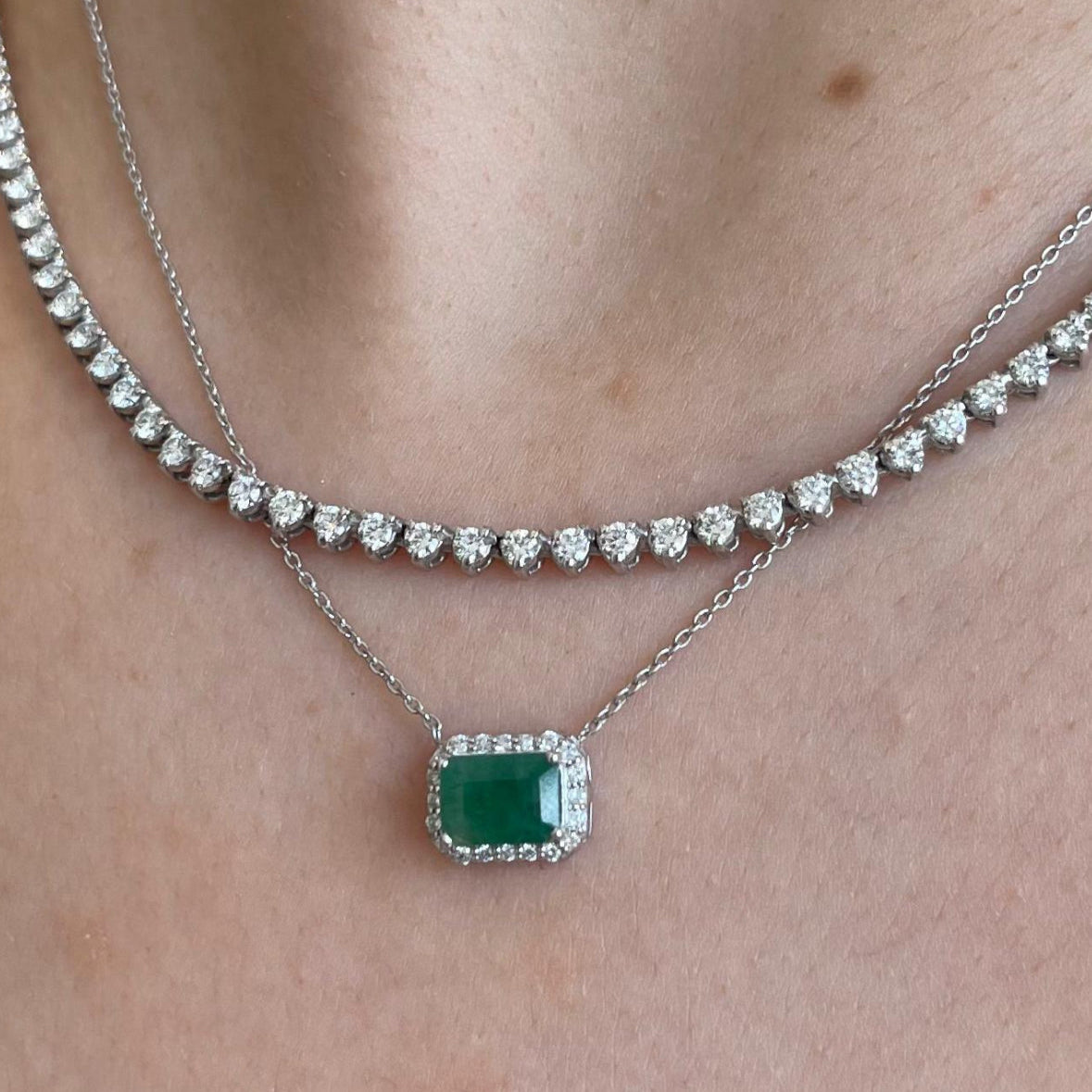 Palmira Emerald Diamond Necklace