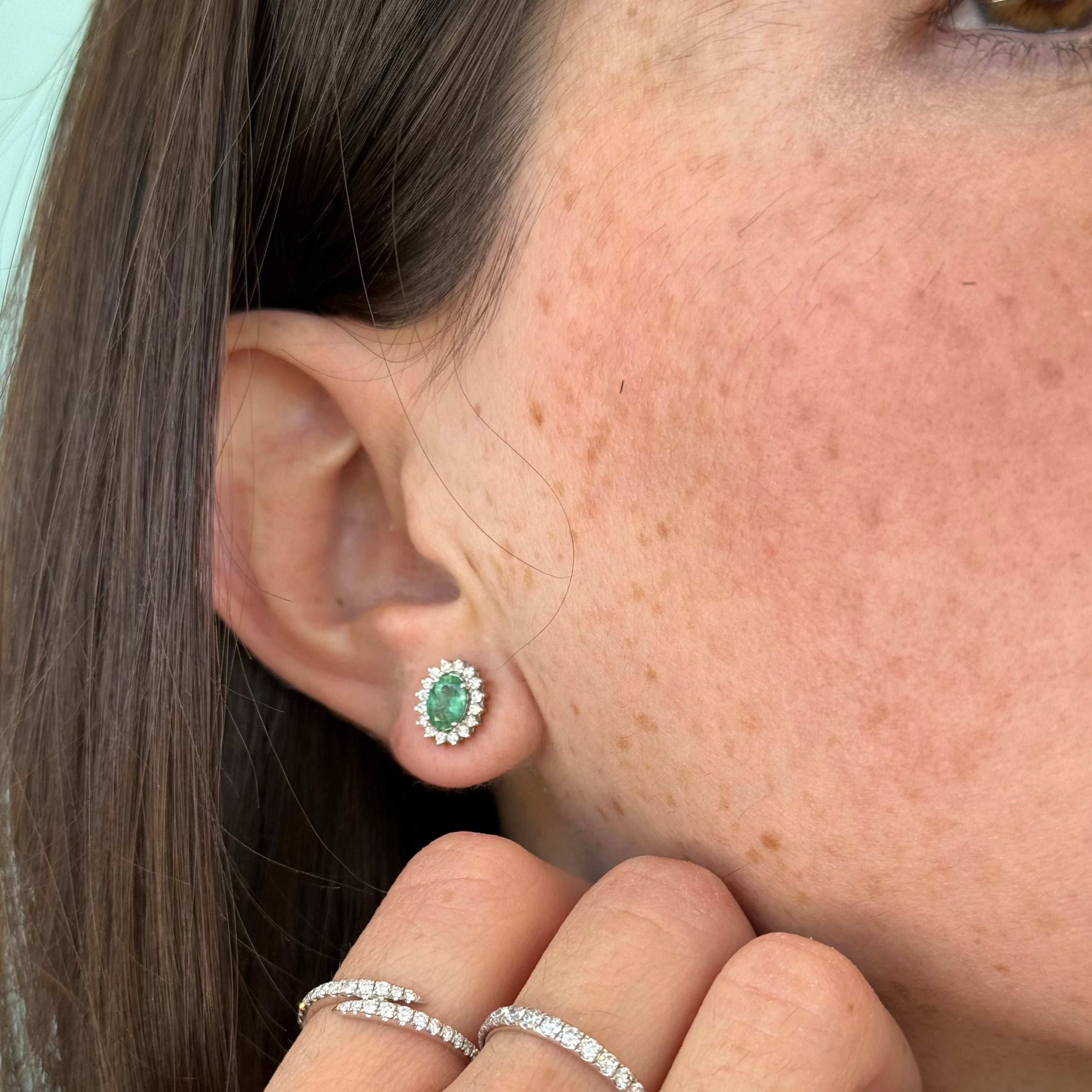 Kara Emerald Diamond Studs