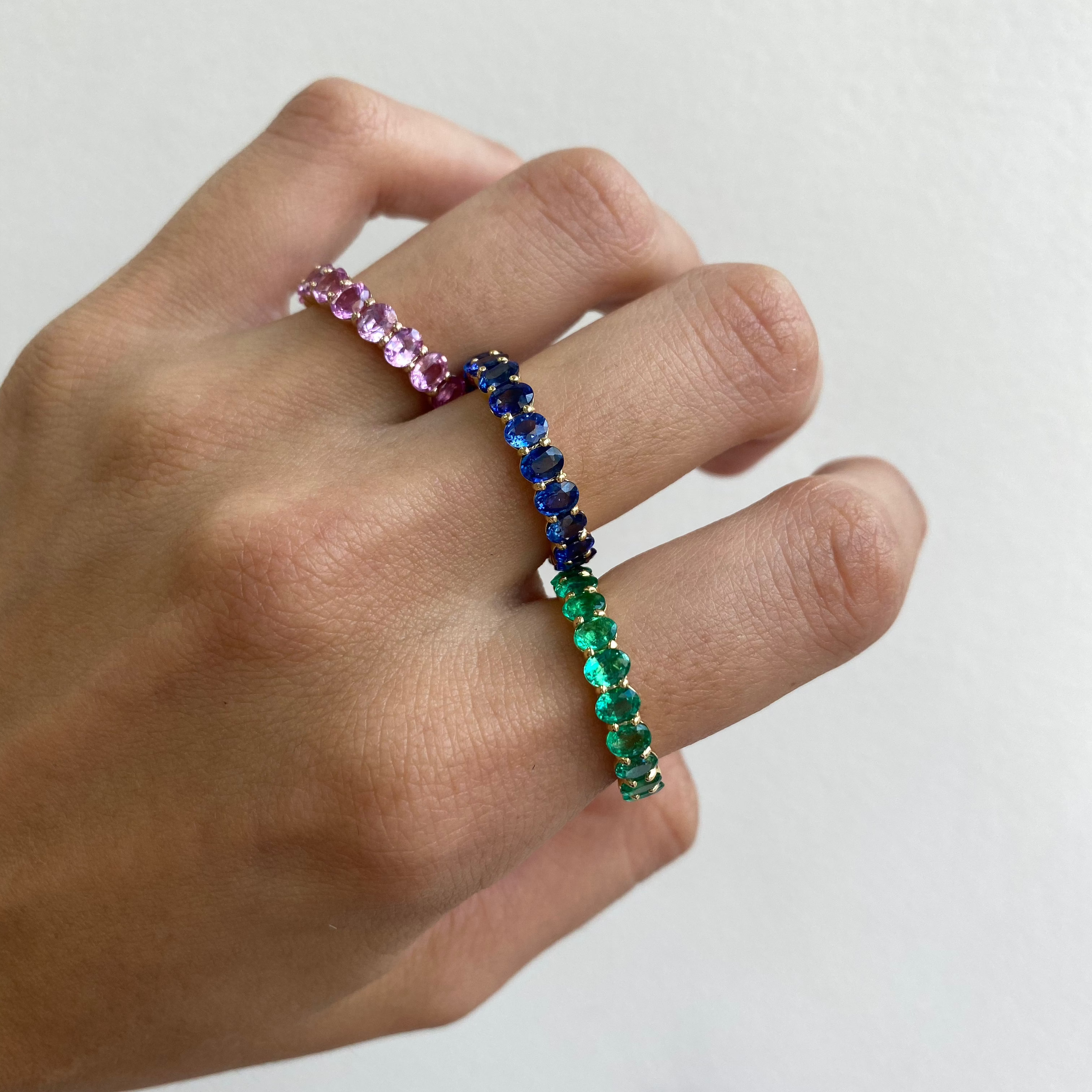Penny Eternity Blue Sapphire Ring