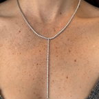 Cecil Half Diamond Lariat Tennis Necklace 1.50 ct.