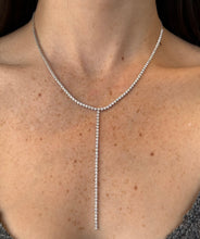 Load image into Gallery viewer, Cecil Half Diamond Lariat Tennis Necklace 1.50 ct.
