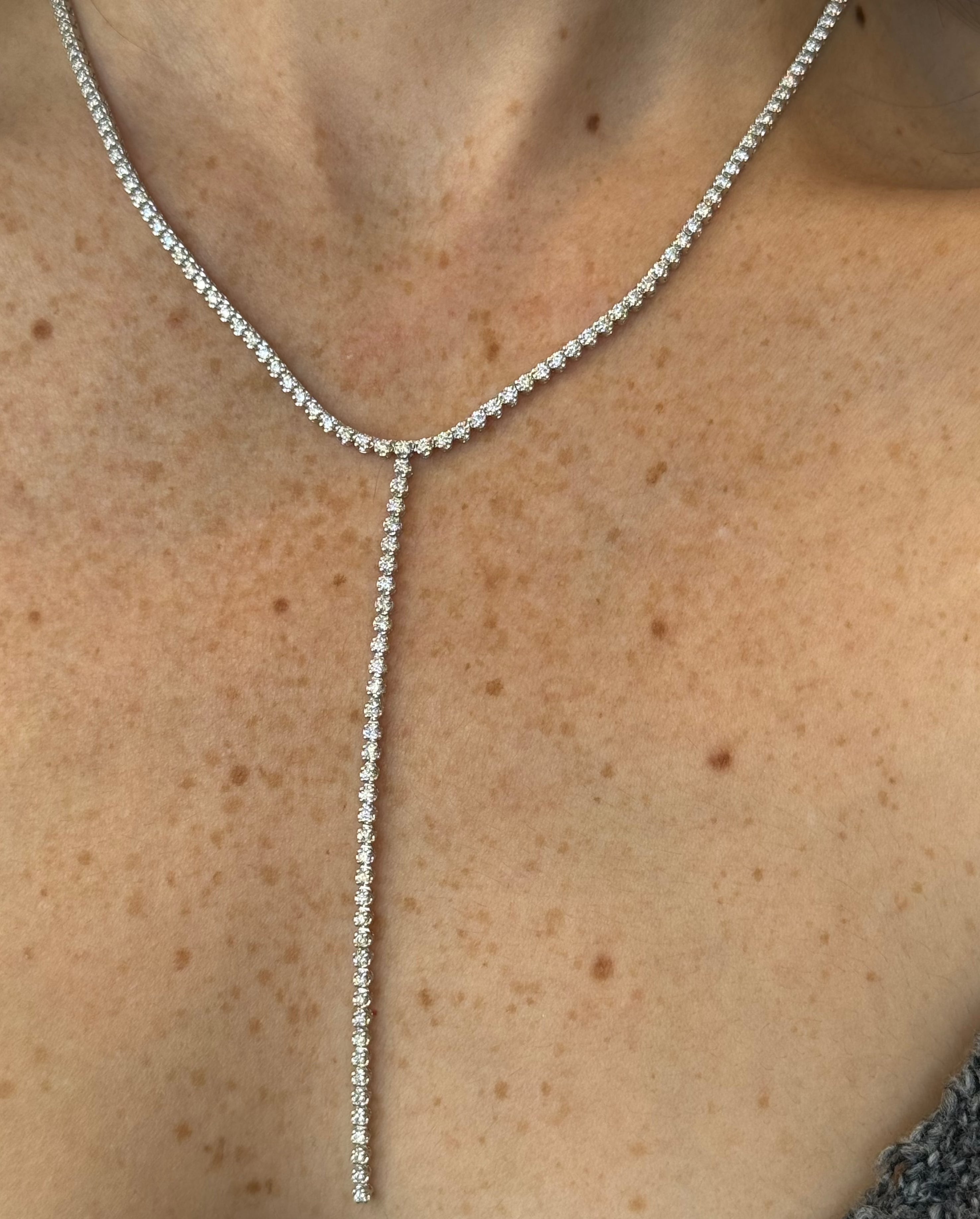 Cecil Half Diamond Lariat Tennis Necklace 1.50 ct.