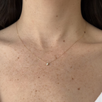 Evelyn Bezel Round Diamond Necklace 0.07 ct.