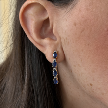 Load image into Gallery viewer, Sabrina Sapphire Diamond Long Earrings
