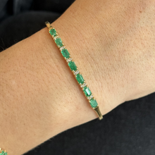 Load image into Gallery viewer, Luciana Emerald Diamond Flexible Bangle 2.17 ct.
