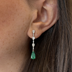 Malia Emerald Diamond Long Earrings