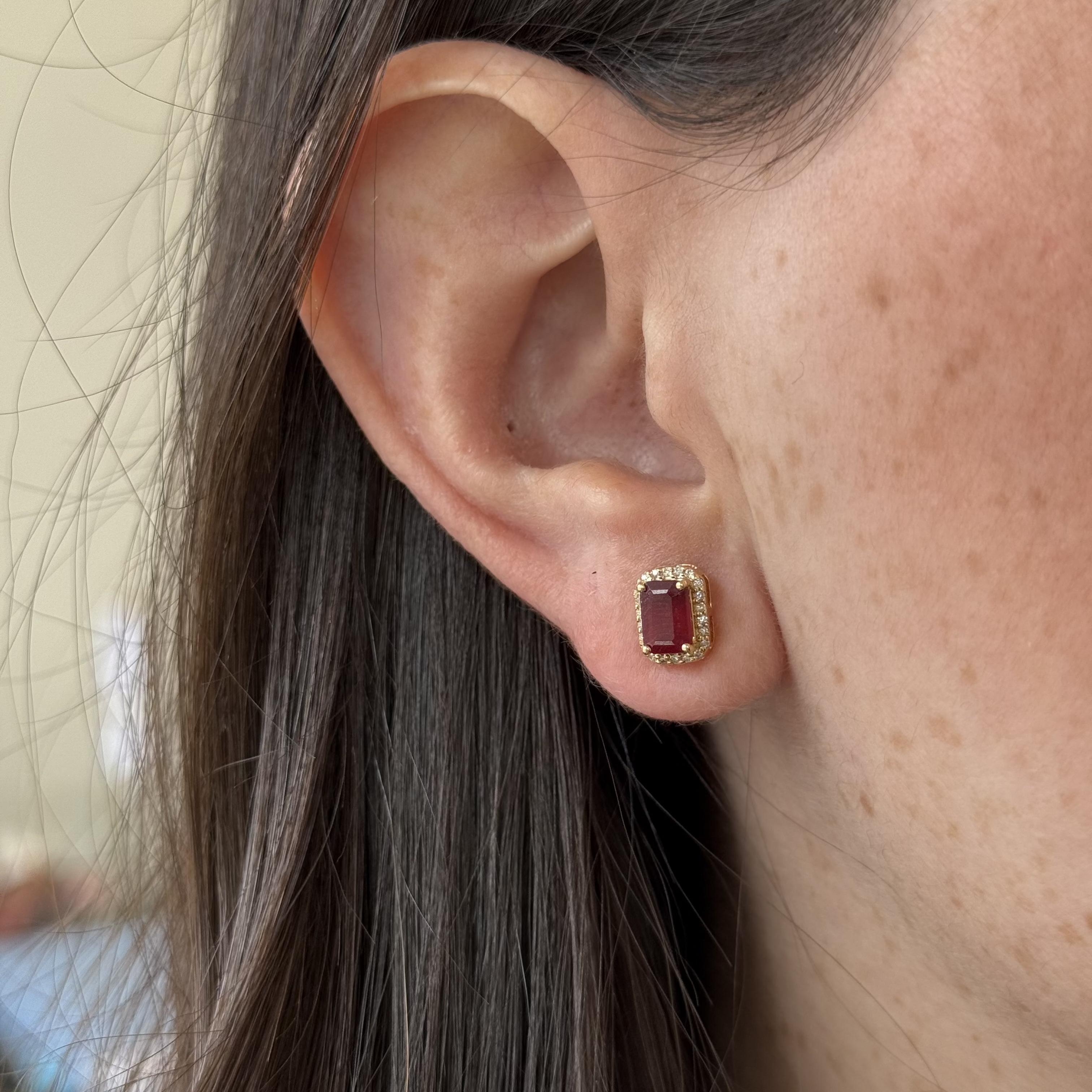 Lena Ruby Diamond Studs
