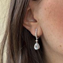 Load image into Gallery viewer, Angelique Aquamarine Diamond Long Earrings
