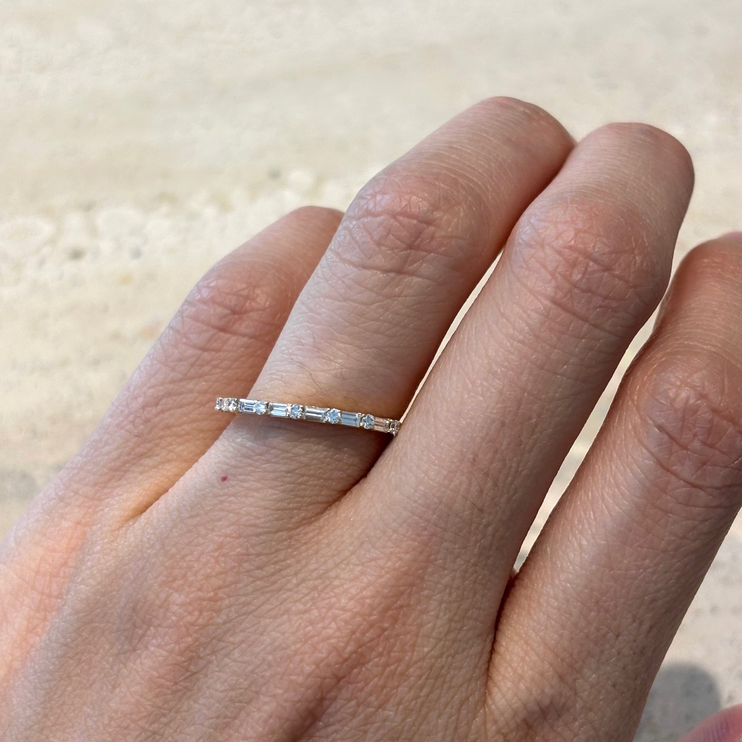 Josefina Baguette and Round Diamond Ring
