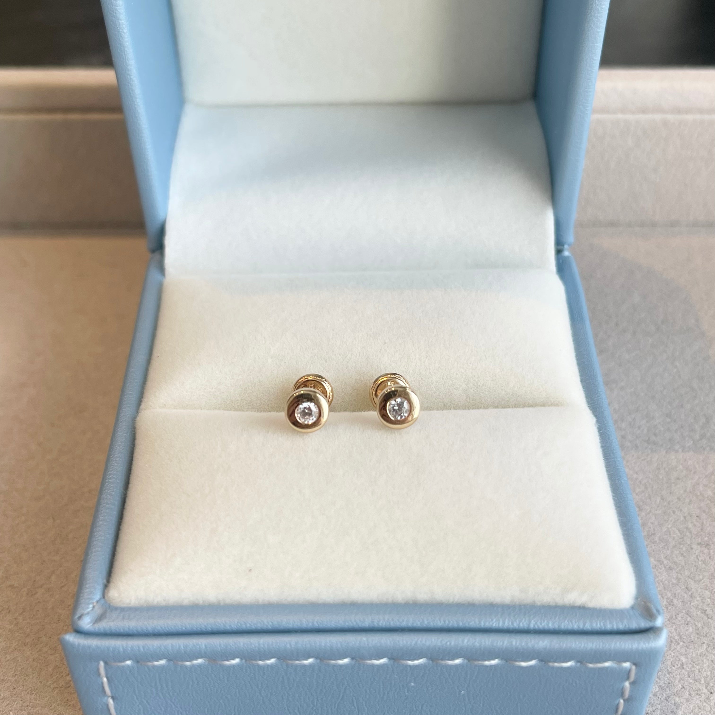 Ana Bezel Zirconia Baby Earrings