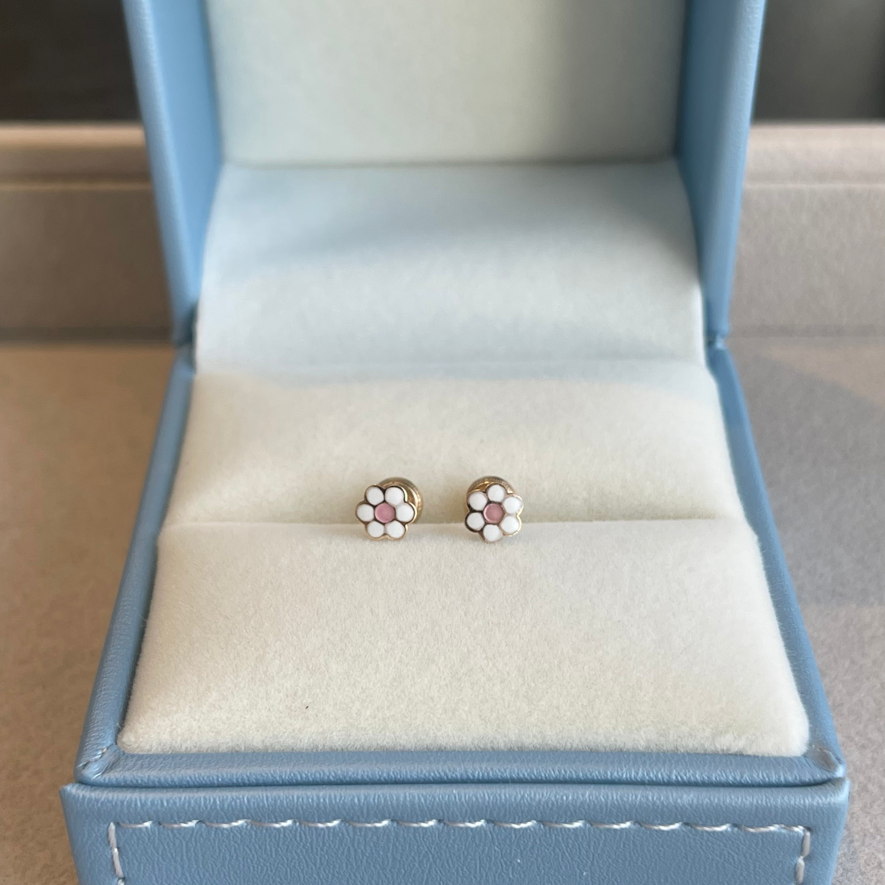 Adriana White Flower Baby Earrings