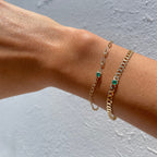 Fabiola Emerald Cuban Gold Bracelet
