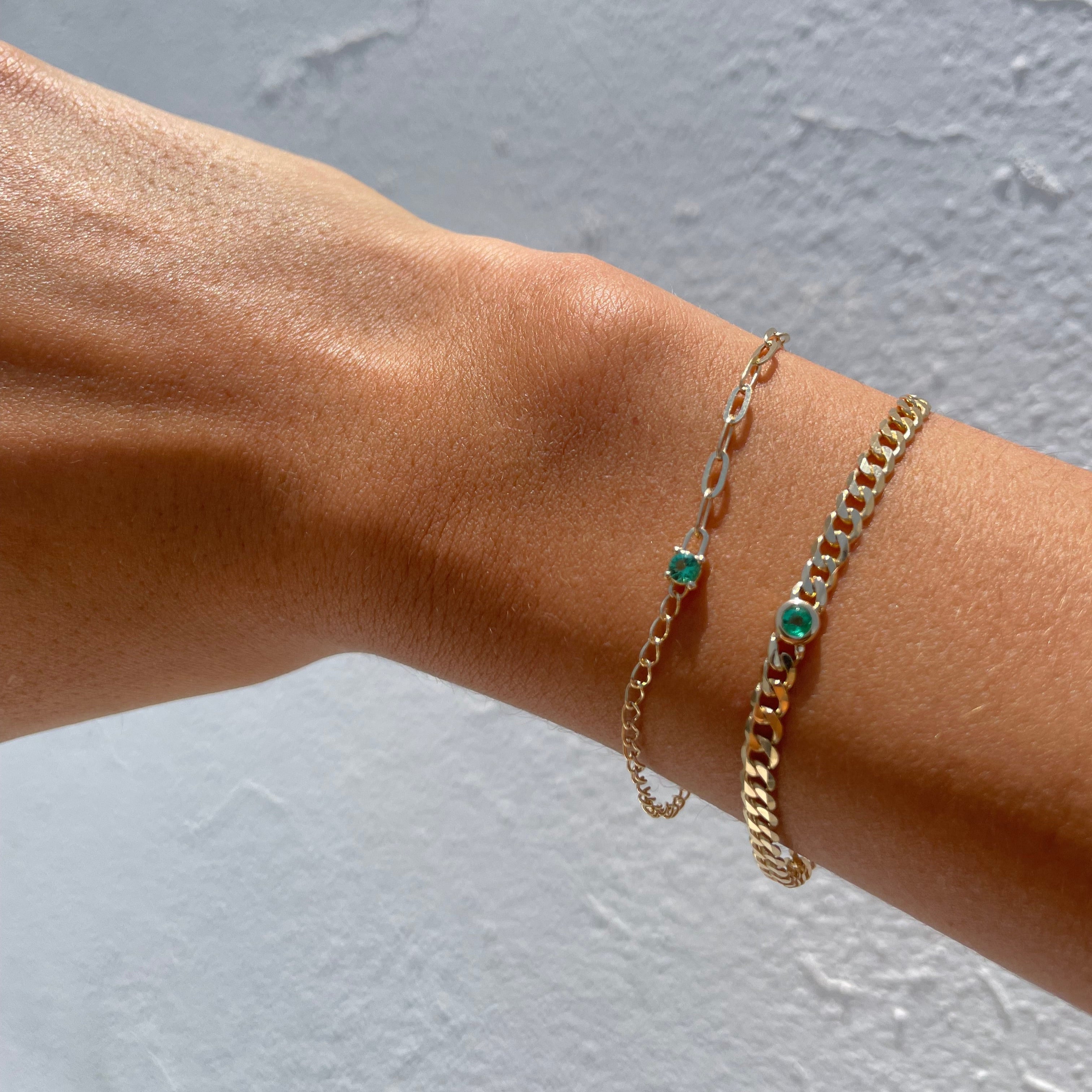 Fabiola Emerald Cuban Gold Bracelet