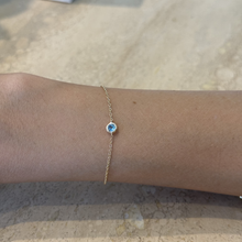Load image into Gallery viewer, Birthstone Blue Topaz Chain Bracelet (December)
