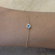 Load image into Gallery viewer, Birthstone Blue Topaz Chain Bracelet (December)
