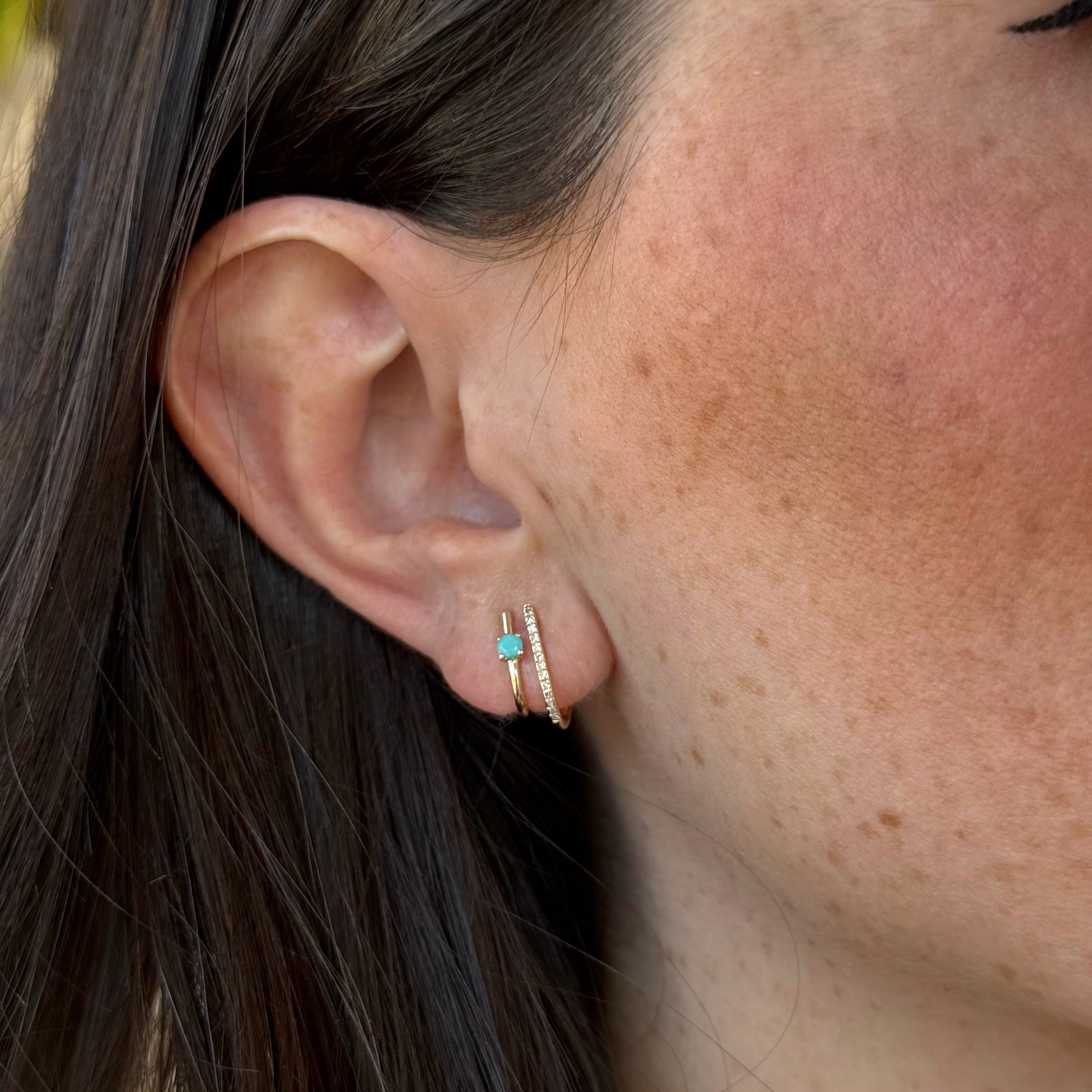 Brianna Turquoise Diamond Earrings