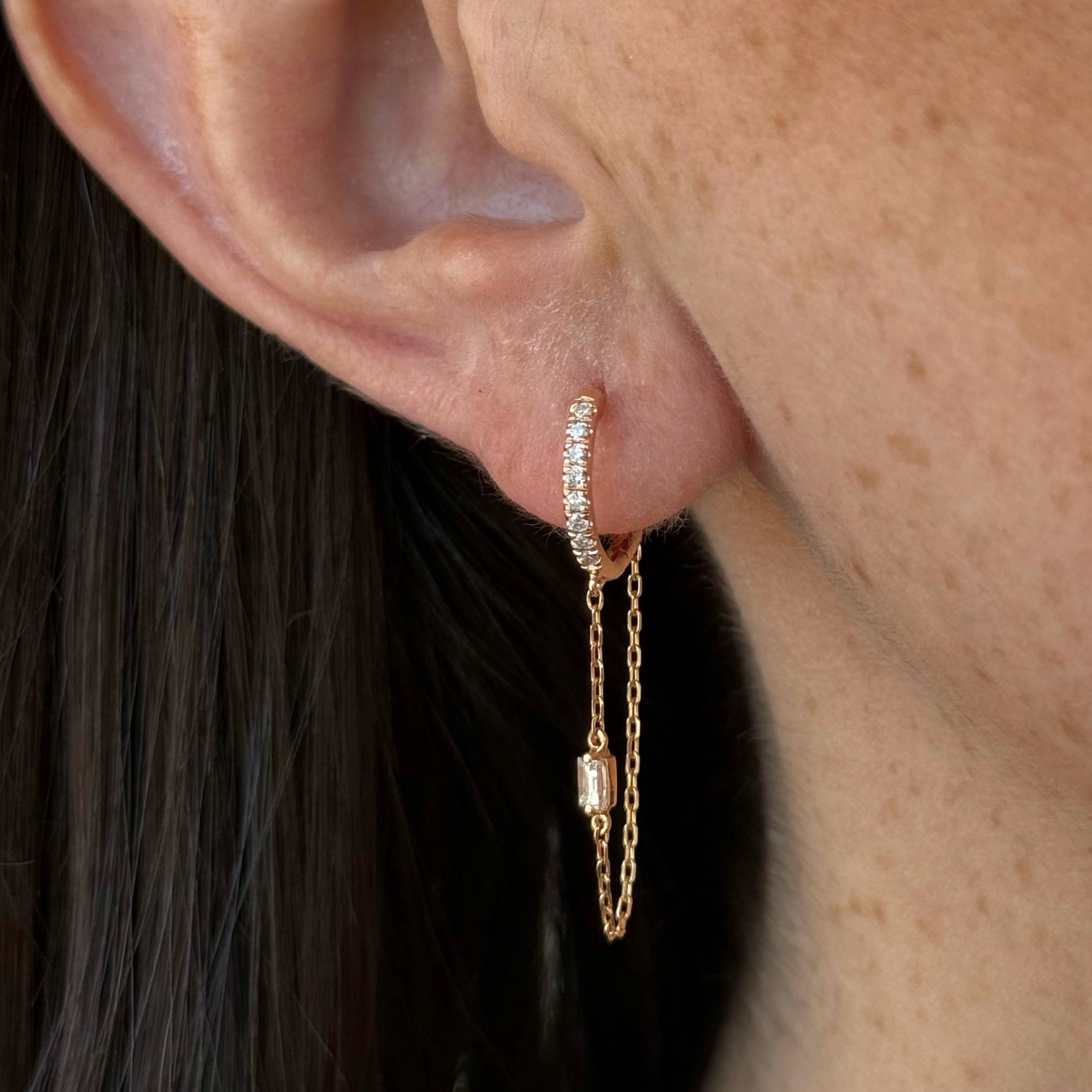 Renee Diamond Long Hoops