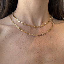 Load image into Gallery viewer, Irene Paperclip Gold Necklace
