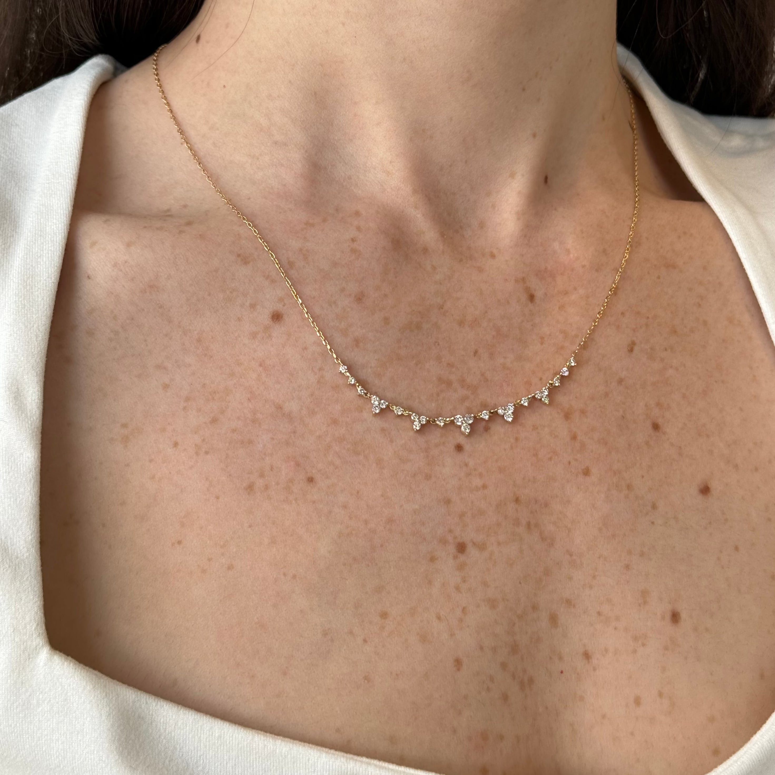 Melania Diamond Station Necklace 0.48 ct.