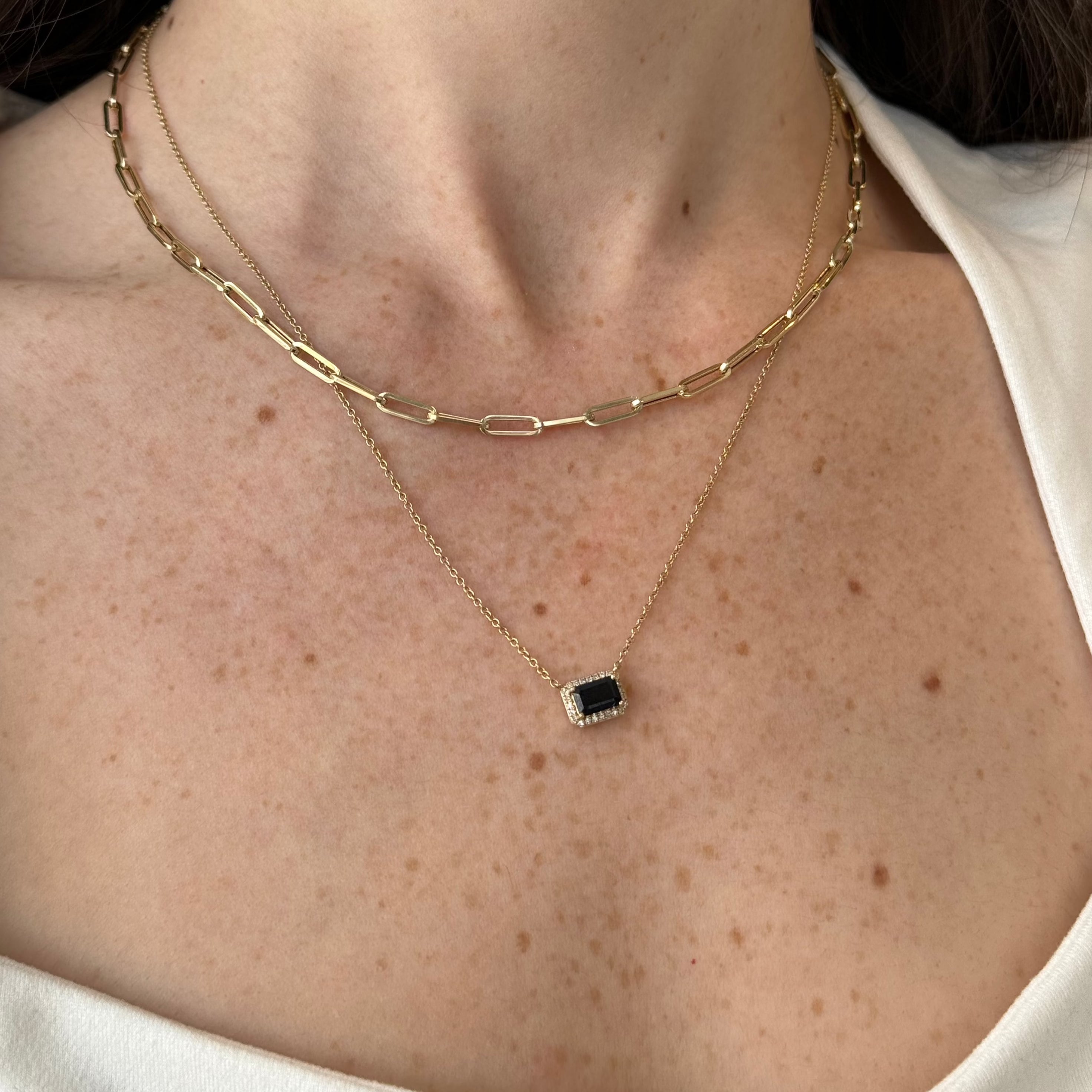 Cobalt Sapphire Diamond Necklace
