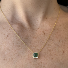 Load image into Gallery viewer, Pamela Princess Cut Emerald Diamond Necklace
