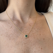 Load image into Gallery viewer, Pamela Princess Cut Emerald Diamond Necklace
