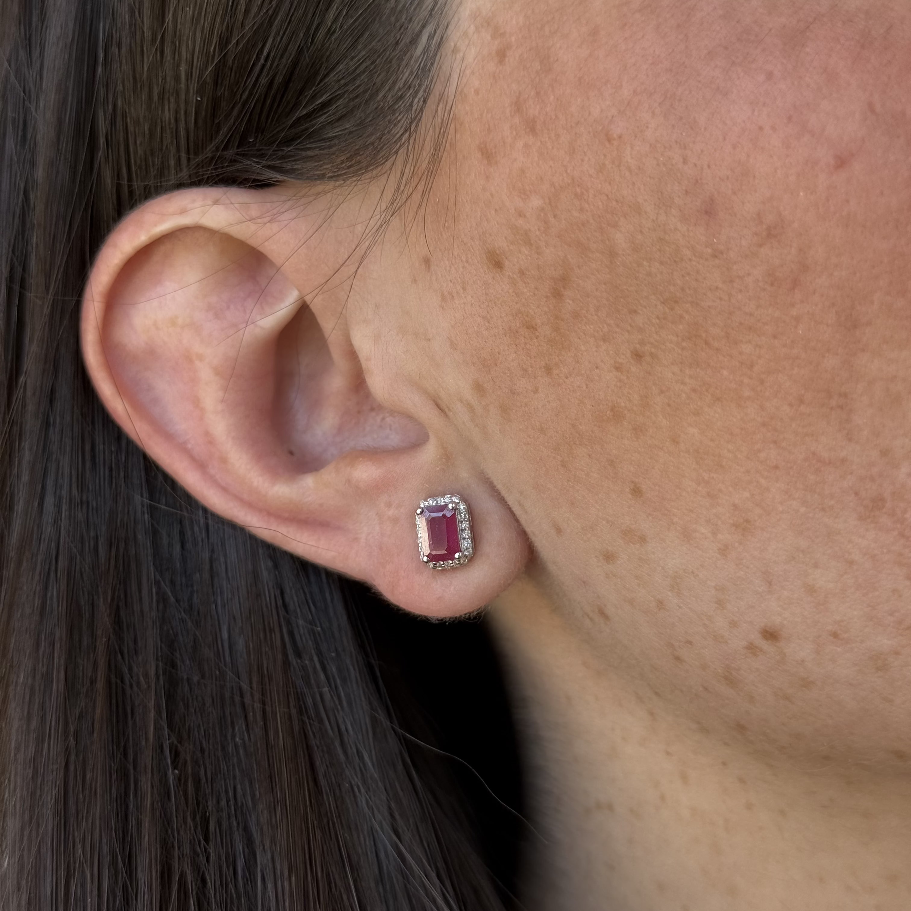 Lena Ruby Diamond Studs