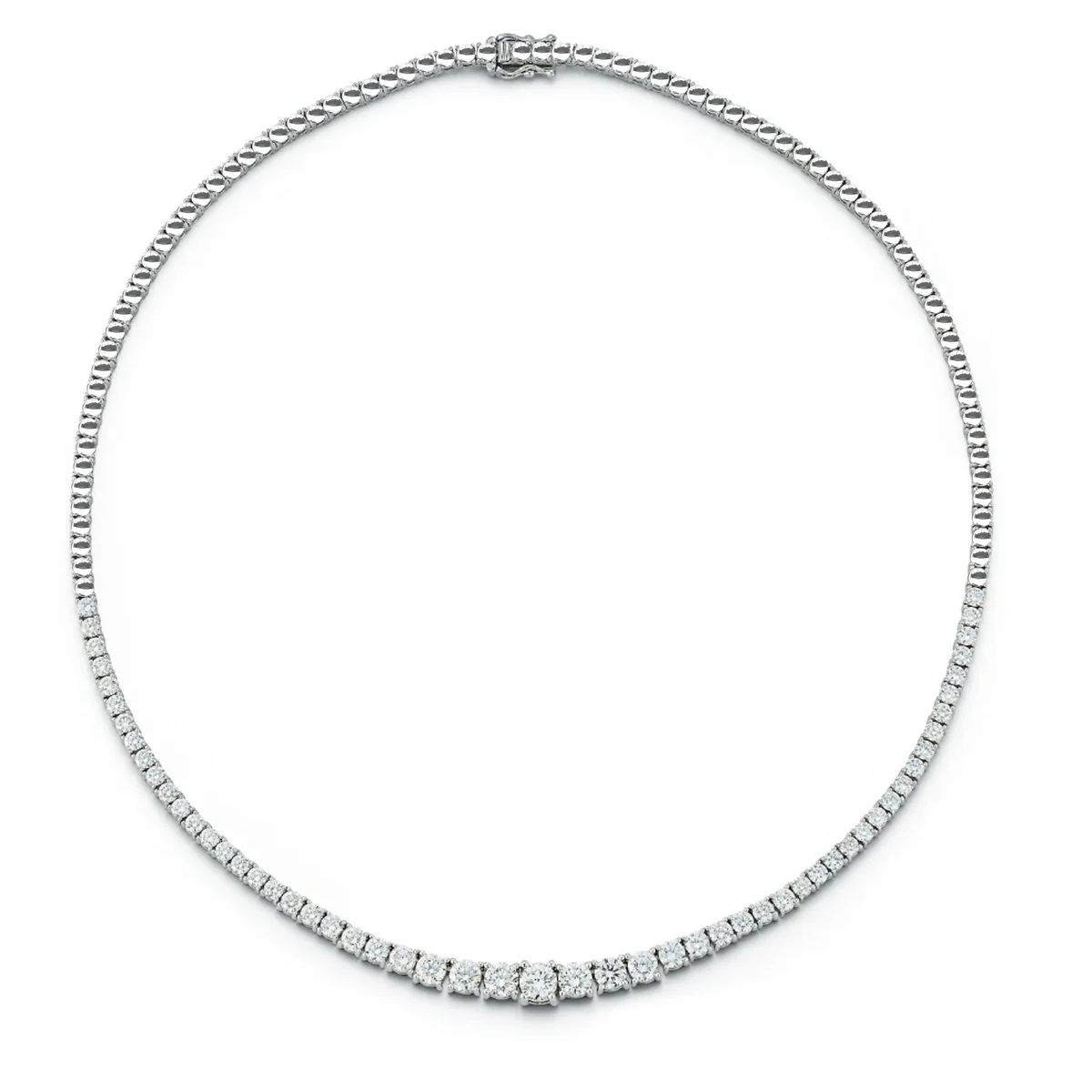 Elia Half Diamond Riviera Tennis Necklace 4 ct