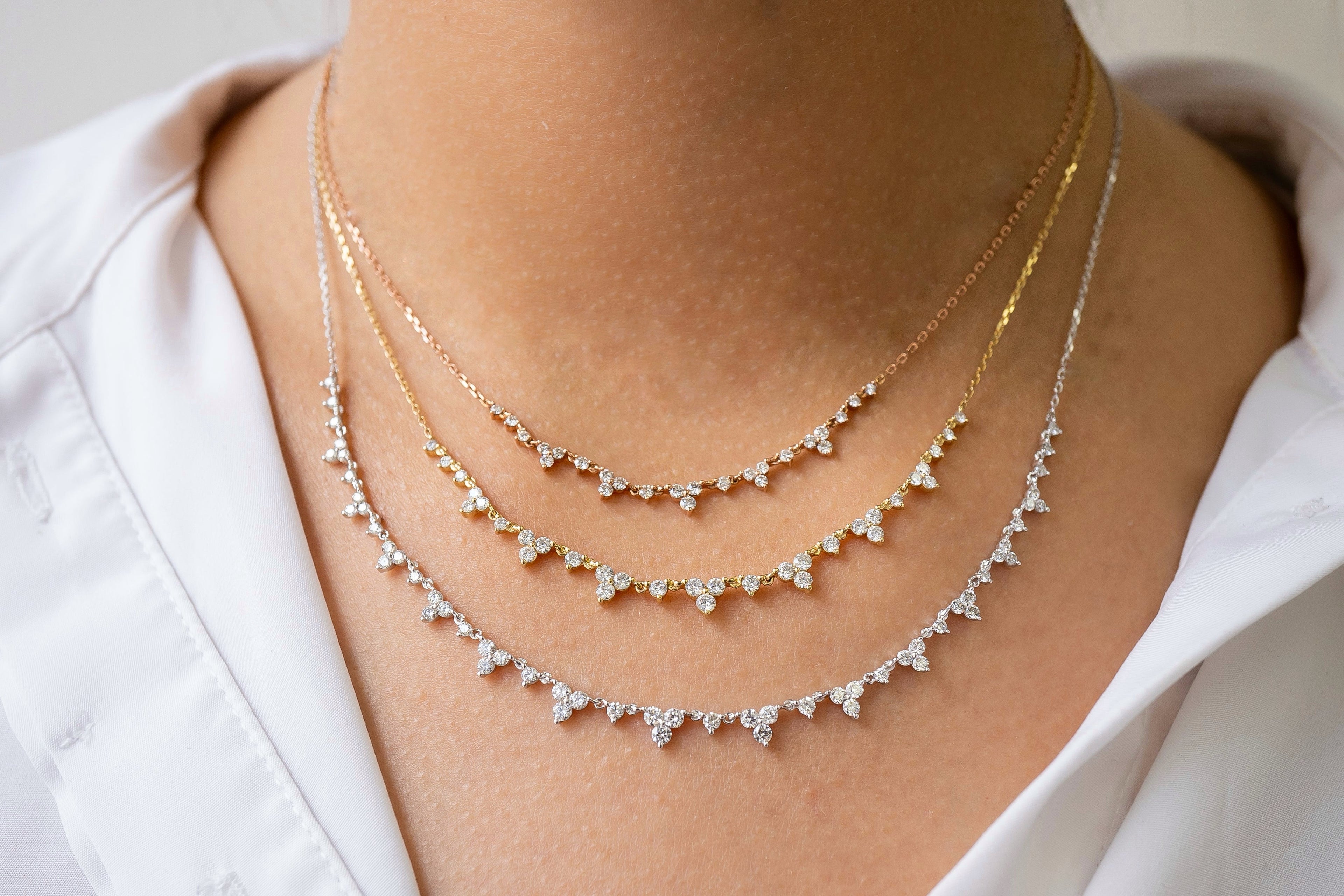 Melania Diamond Station Necklace 0.48 ct.