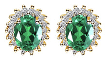 Load image into Gallery viewer, Kara Emerald Diamond Studs
