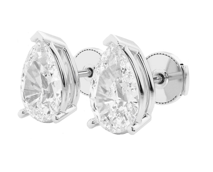 Kendall Pear Shape Lab Diamond Studs 2.0 ct