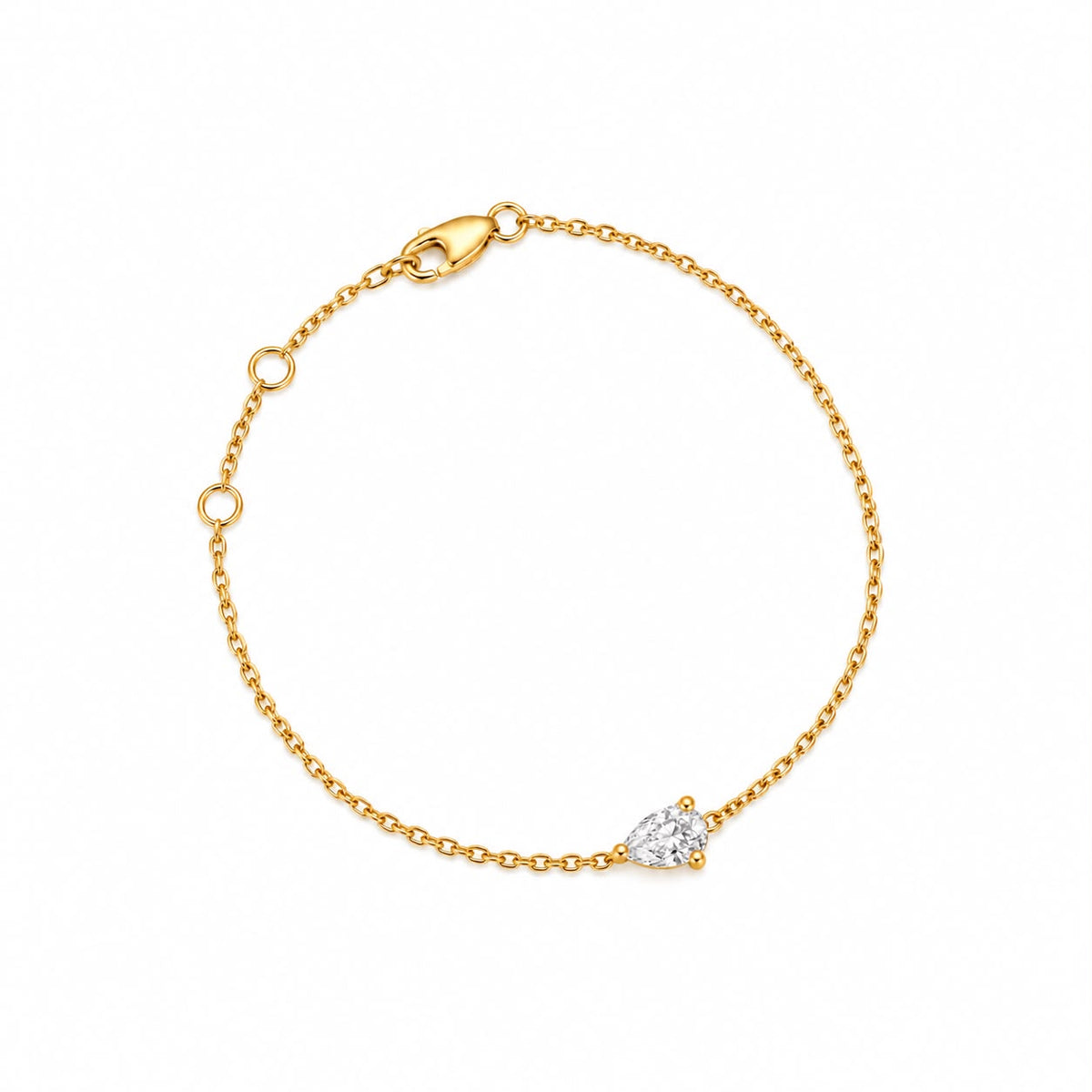 Violette Pear Shape Lab Diamond Chain Bracelet
