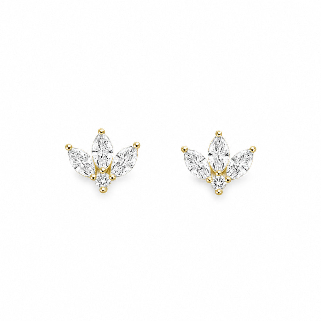 Lotus Flower Diamond Piercings (Two Earrings)