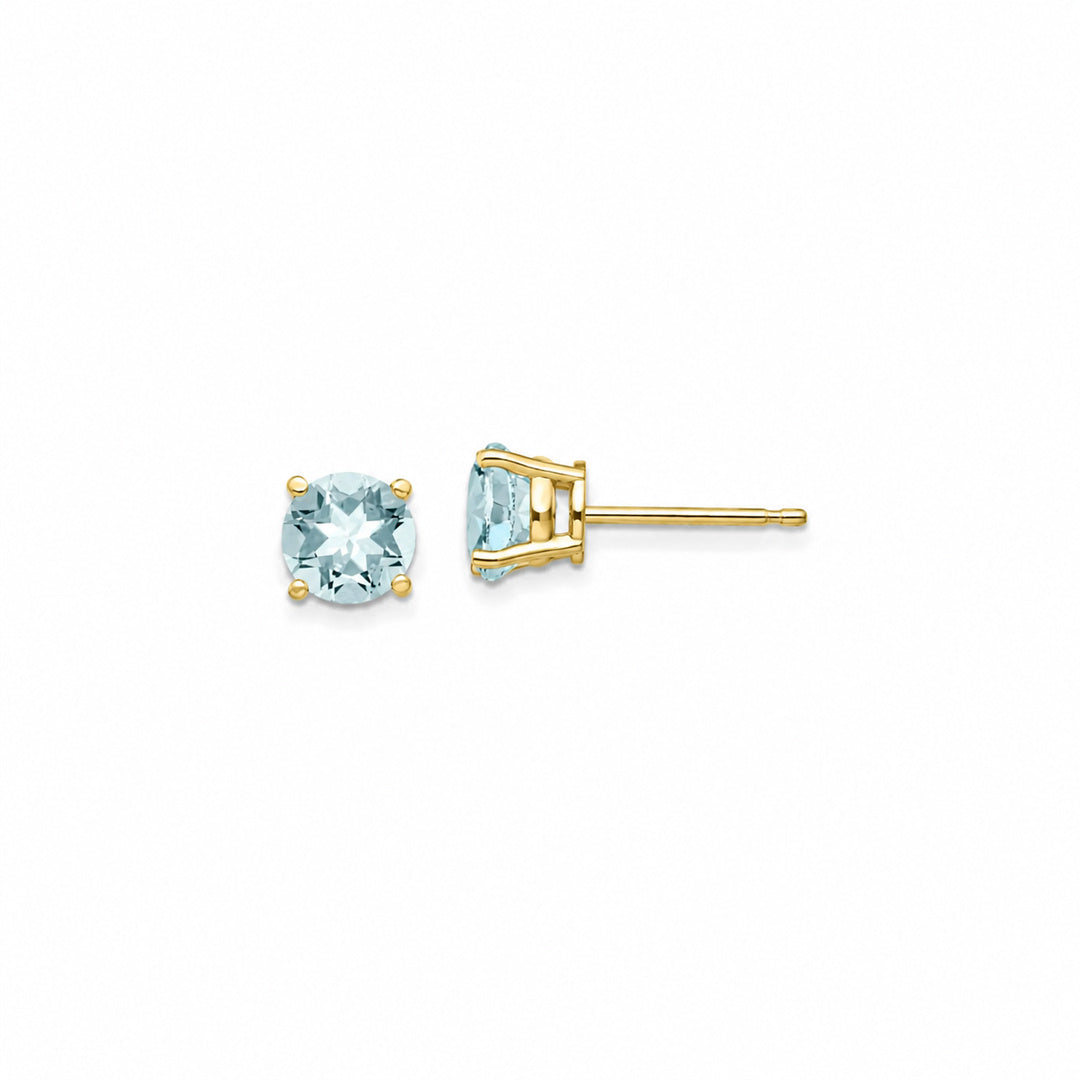 Luisa Round Aquamarine Piercings (One Earring)